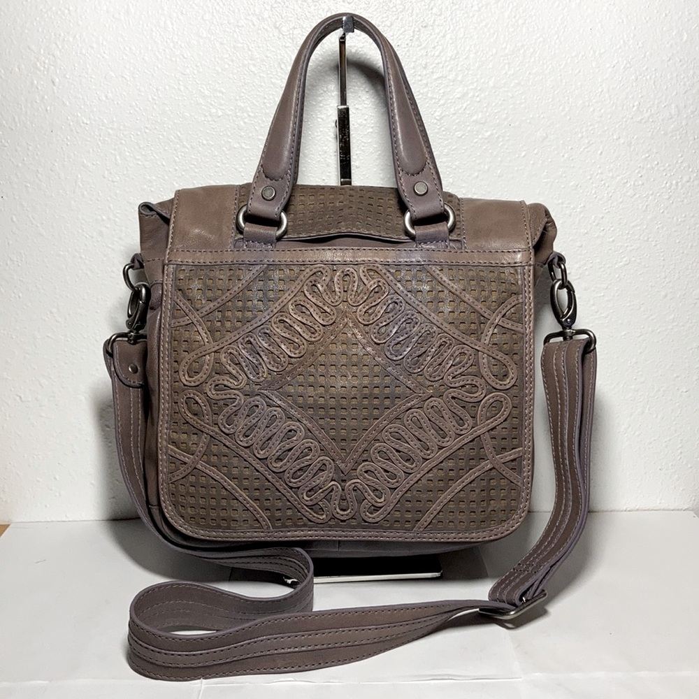 Lockheart Grey/Purple Fold Over Flap Crossbody